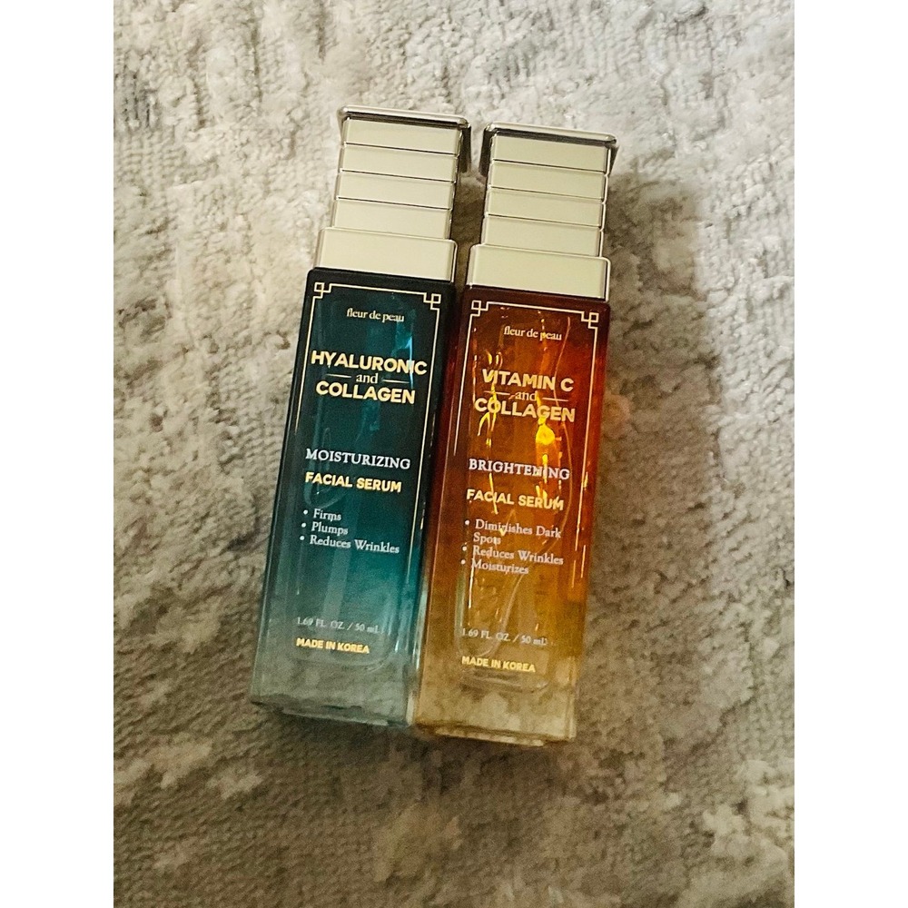fleur de peau pair of vitamin and collagen ,hyaluronic and collagen serums‎